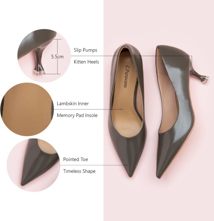 1747573705 c.paravano classic womens pumps metal square buckle pointy heels for ladies stiletto heel pointed toe dressy womens heels comfortable office wear.jpg