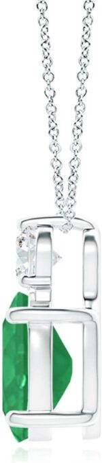 1747577228 angara natural oval emerald solitaire pendant with diamond in silver 14k solid goldplatinum may birthstone birthday engagement anniversary wedding jewelry gift for women.jpg