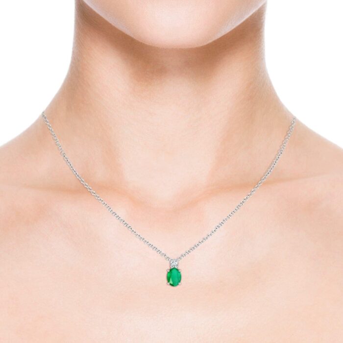 1747577230 angara natural oval emerald solitaire pendant with diamond in silver 14k solid goldplatinum may birthstone birthday engagement anniversary wedding jewelry gift for women.jpg