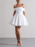 1747577790 satin wedding dresses for bride off shoulder bowknot short homecoming dresses for teens puffy sleeve prom party gown.jpg