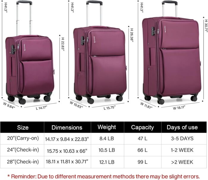 1747579767 hanke 28 inch luggage softside expandable suitcases with spinner wheels travel checked luggage for women menpurple.jpg