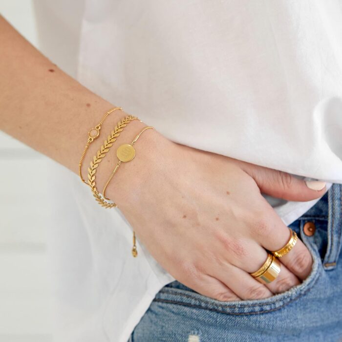 1747588223 rose quartz bracelet set hypoallergenic 14k gold plated brass stackable bracelets womens bracelets customizable everyday luxury jewelry gifts for mom.jpg