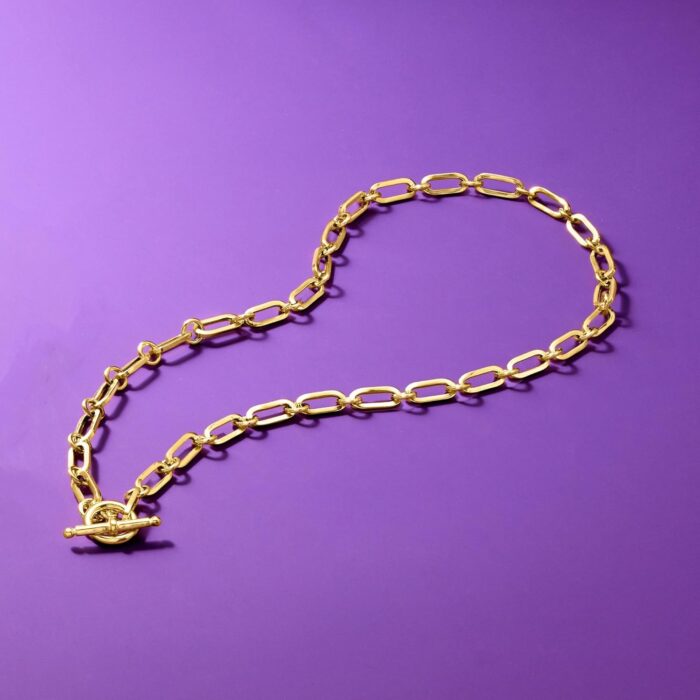 1747591905 ross simons italian 18kt gold over sterling paper clip link necklace. 18 inches.jpg