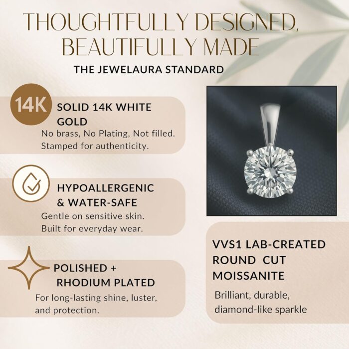 1747606509 14k solid white or yellow gold lab grown moissanite solitaire pendant necklace solid bail round oval pear cushion emerald cut pendant only luxury gift birthday anniversary mothers day.jpg