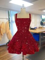 1747610816 short homecoming dresses for teens sparkly sequin spaghetti strap short prom dress sweet 16 cocktail party gown.jpg