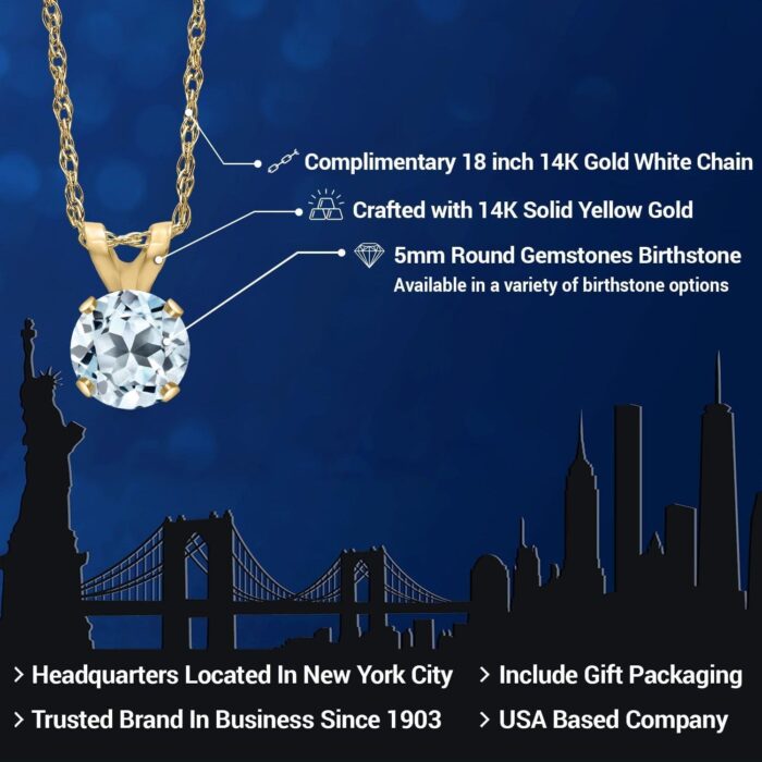 1747617615 gem stone king 14k yellow gold round 5mm gemstone birthstone solitaire pendant necklace gold necklace for women with 18 inch 14k yellow gold chain fine jewelry gifts for her mom women wife.jpg