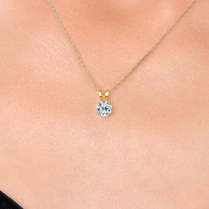 1747617617 gem stone king 14k yellow gold round 5mm gemstone birthstone solitaire pendant necklace gold necklace for women with 18 inch 14k yellow gold chain fine jewelry gifts for her mom women wife.jpg