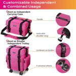 1747630998 byootique 2 in1 soft sided rolling makeup case unseasonable bright cosmetic train case with wheels and removable organizer deep pink.jpg