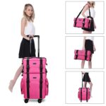 1747631003 byootique 2 in1 soft sided rolling makeup case unseasonable bright cosmetic train case with wheels and removable organizer deep pink.jpg