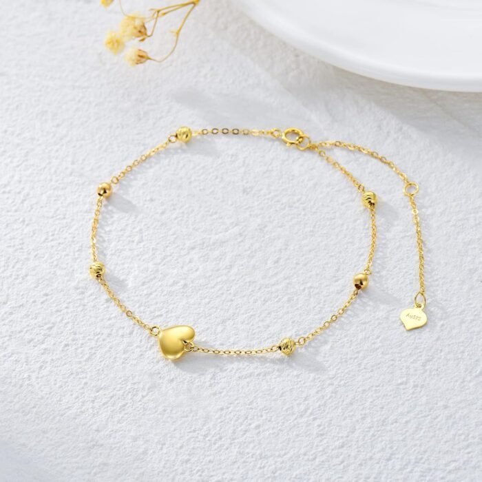 1747632270 sisgem solid 14k gold heart bracelet for women real gold beaded station bracelet anniversary birthday jewelry gifts for her momwife mothers day 6.511 inch.jpg