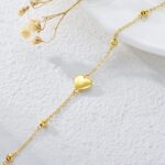 1747632271 sisgem solid 14k gold heart bracelet for women real gold beaded station bracelet anniversary birthday jewelry gifts for her momwife mothers day 6.511 inch.jpg