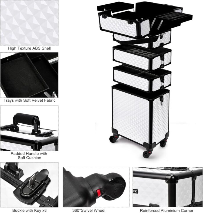1747656621 topack professional 5 in 1 rolling makeup train case large makeup travel case with key shoulder straphandle cushion，makeup train case organizer，cosmetology case on wheels i white.jpg