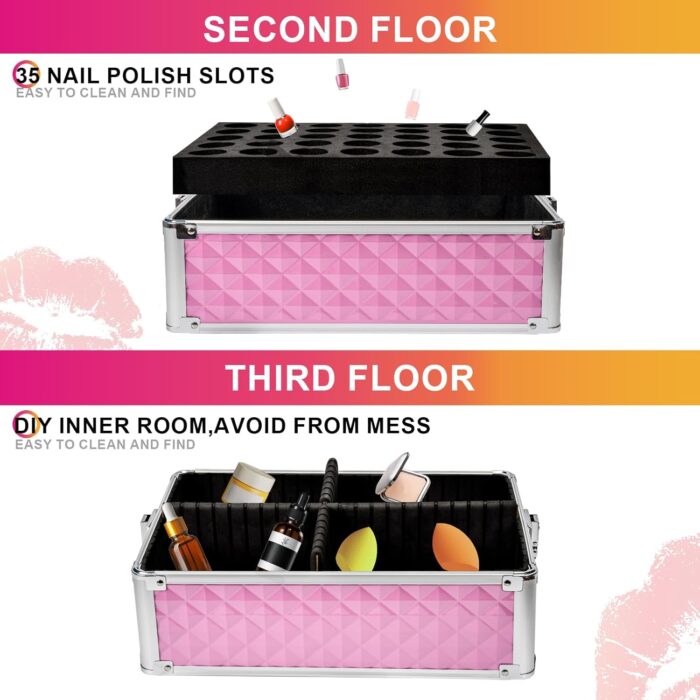 1747656631 topack professional 5 in 1 rolling makeup train case large makeup travel case with key shoulder straphandle cushion，makeup train case organizer，cosmetology case on wheels i white.jpg