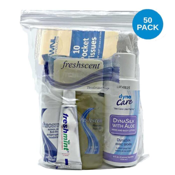 1747660275 wnl products 1400sub 50pack deluxe adult comfort kit in clear pouch premium essential wholesale personal hygiene toiletry supplies 50 pack.jpg