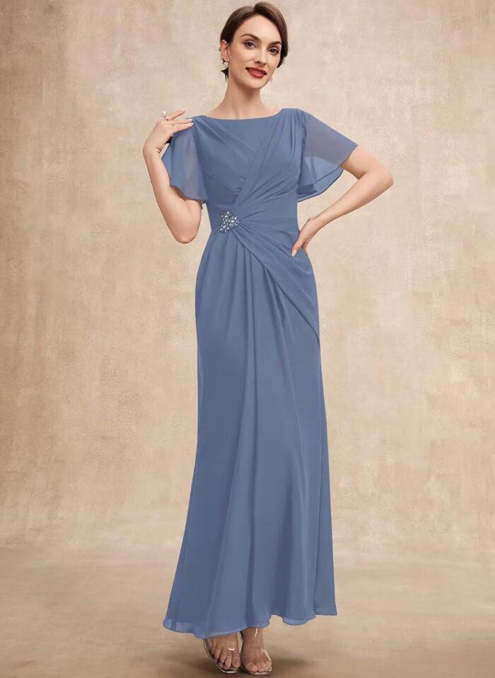 1747662143 britaly mother of the bride dresses for women chiffon short sleeve pleated waist long wedding party dress.jpg