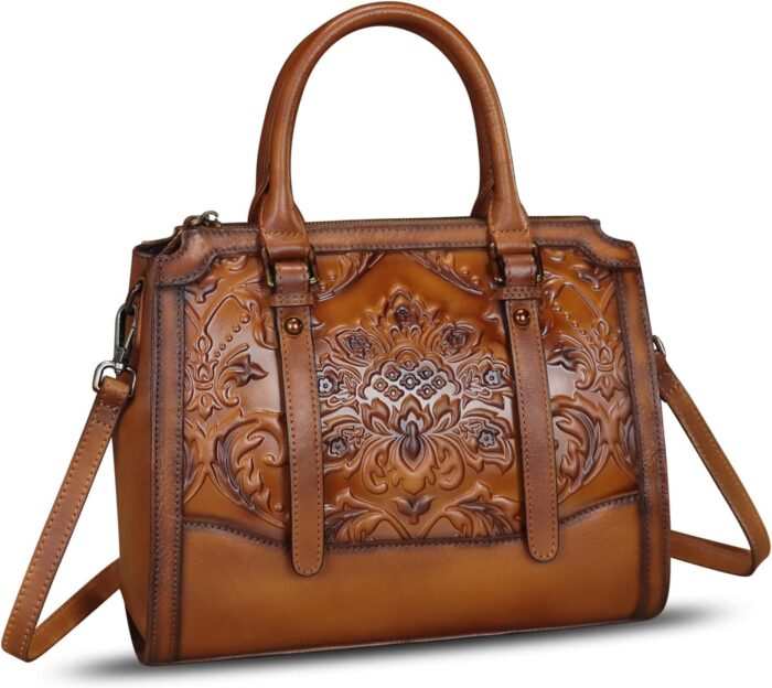 1747724835 genuine leather purses and handbags for women vintage embossed leather top handle satchel crossbody shoulder bag with strap.jpg