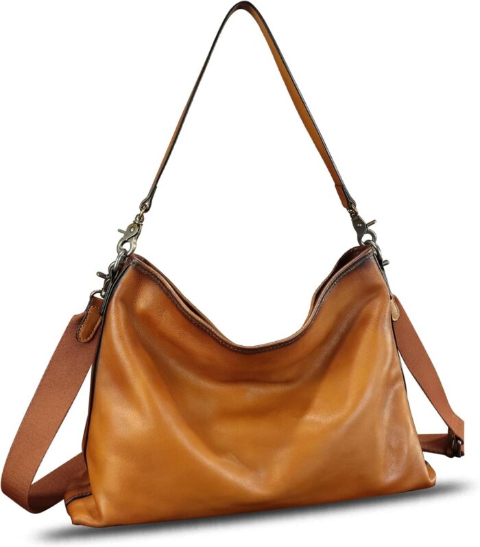 1747728496 genuine leather shoulder bag for women vintage real leather tote bag hobo bag crossbody bag handbag satchel purse brown.jpg
