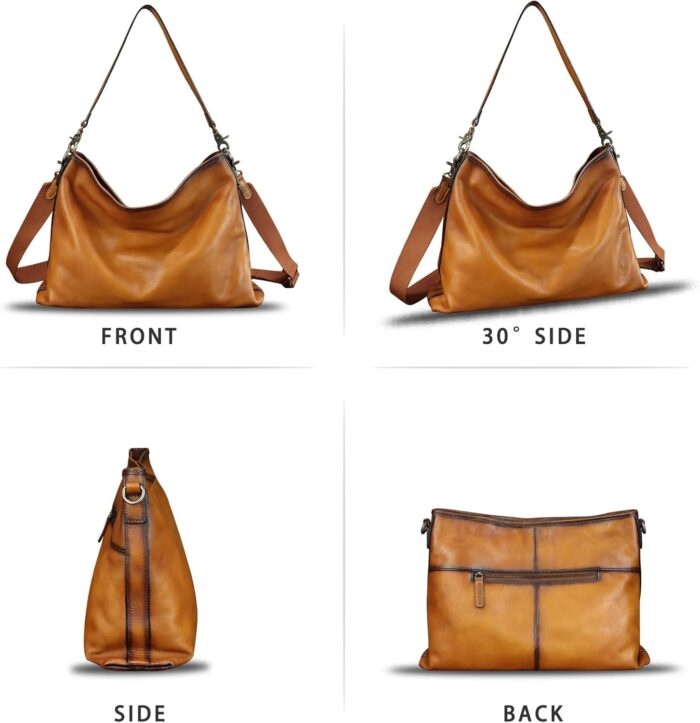 1747728499 genuine leather shoulder bag for women vintage real leather tote bag hobo bag crossbody bag handbag satchel purse brown.jpg