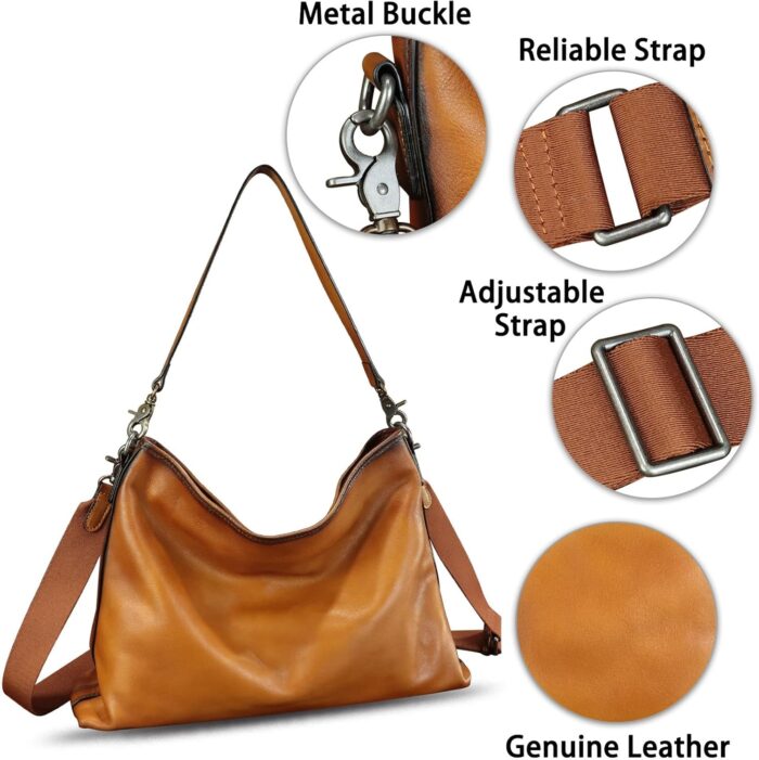 1747728502 genuine leather shoulder bag for women vintage real leather tote bag hobo bag crossbody bag handbag satchel purse brown.jpg