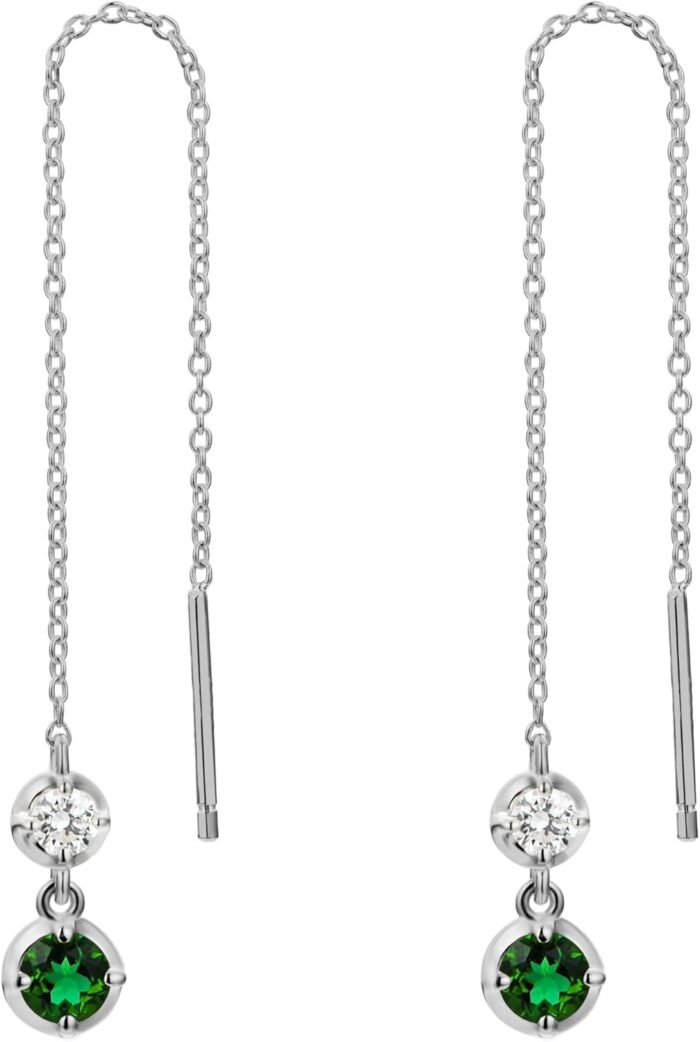 18k whiteyellow gold plated silver long drop earring with 0.640.66 tcw lab grown emerald0.70 tcw moissanitelab grown diamond earring for women gift for her jewelry for women.jpg