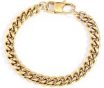 18k gold mens bracelet womens bracelet cuban style simple buckle easy to disassemble high end fashion gift.jpg