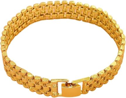 18k solid color mesh strap bracelet fashionable and creative high end bracelet mens and womens festival preferred gift.jpg
