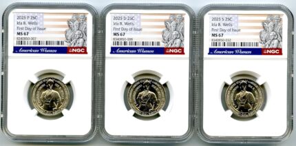 2025 p d s ida b. wells quarter ngc ms67 first day of issue american women series 3 coin set.jpg
