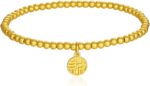 24k solid gold bracelet for women real pure gold jewelry dainty fortune gold coin plate gold bead bracelet for men girlfriend.jpg