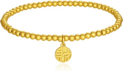 24k solid gold bracelet for women real pure gold jewelry dainty fortune gold coin plate gold bead bracelet for men girlfriend.jpg