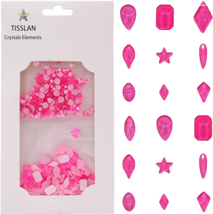 820pcs mix shape neon 3d nail gem luminous party charms flatback stone iridescent rhinestone decoration diy accessory for nail designer tech bulk pack.jpg