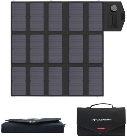 Allpowers solar charger 100w solar panel foldable portable with dual 5v usb18v dc for laptop tablet notebook 12v car boat rv battery camping hiking travel.jpg