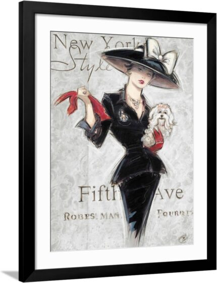 Art.com wall art print new york style lady on black frame by chad barrett 32 x 40.jpg