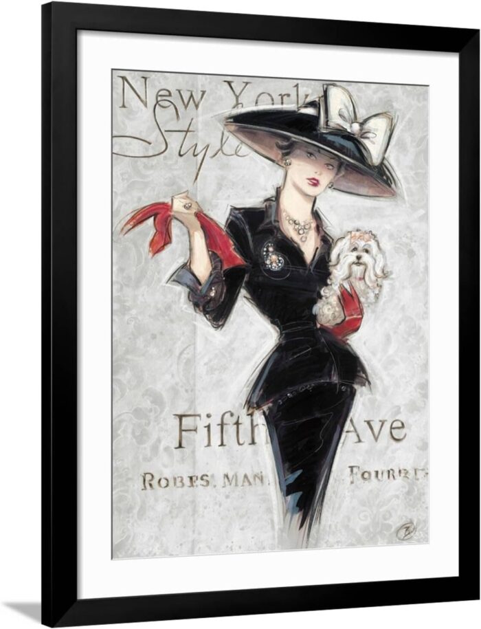 Art.com wall art print new york style lady on black frame by chad barrett 32 x 40.jpg