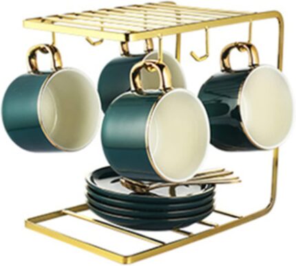 Afternoon tea coffee cup and saucer set with frame ceramic teapot heat resistant set nordic light luxury high end ceramic tea set for home office giftsb d.jpg