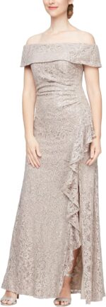 Alex evenings womens long foldover off the shoulder gown formal event mother of the bride dress.jpg