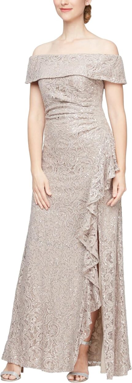 Alex evenings womens long foldover off the shoulder gown formal event mother of the bride dress.jpg