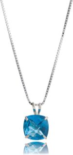 Amazon essentials 14k gold 8mm gemstone pendant necklace for women with 18 inch box chain previously amazon collection.jpg