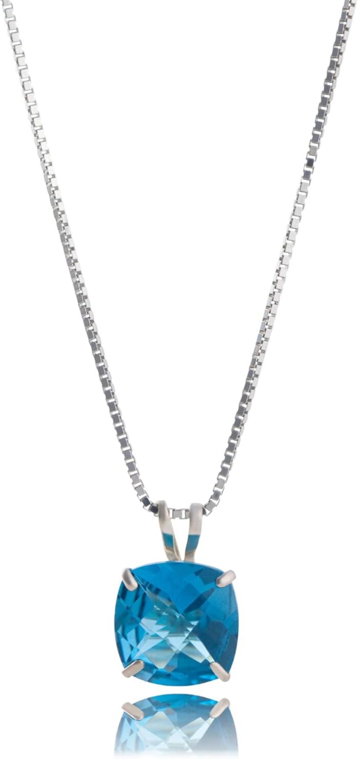 Amazon essentials 14k gold 8mm gemstone pendant necklace for women with 18 inch box chain previously amazon collection.jpg
