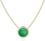Angara natural bezel set round emerald solitaire pendant in 14k solid goldplatinum may birthstone birthday engagement anniversary wedding jewelry gift for women.jpg