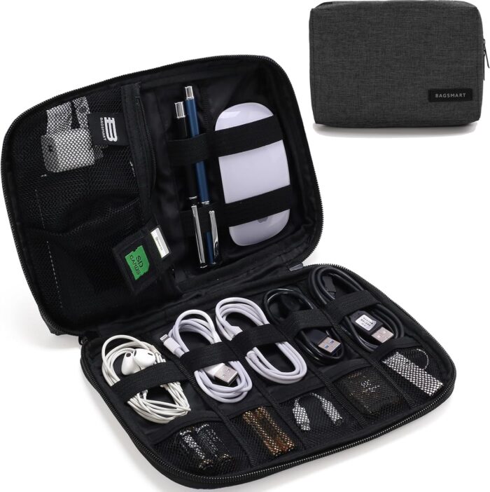 Bagsmart electronics organizer travel case small cord bag tech organizer as travel accessories for men women cable essentials for phone sd card black.jpg