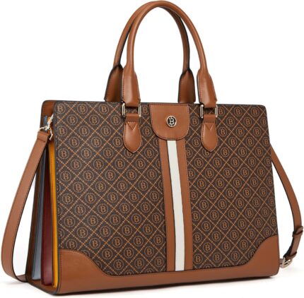 Bostanten leather laptop briefcase for women shoulder bag 15.6 inch business computer work tote.jpg