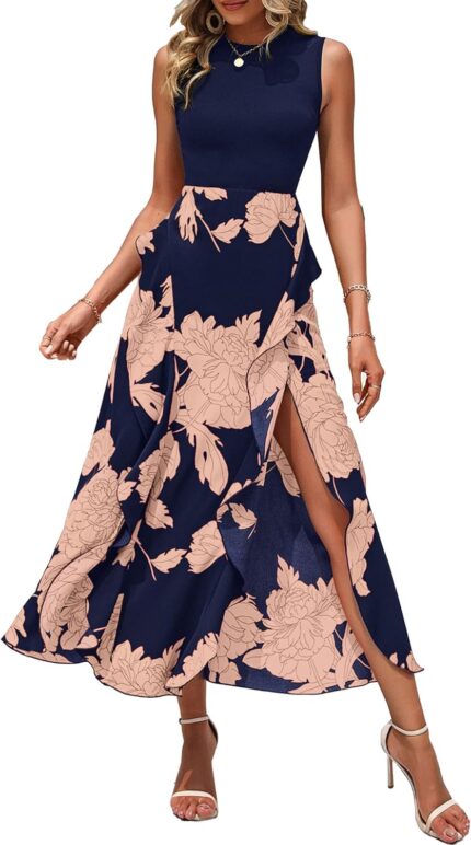 Btfbm women casual sleeveless summer dresses 2025 spring crewneck patchwork boho floral ruffle cocktail party midi dress.jpg