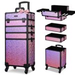 Byootique rolling makeup train case on wheels 4in1 cosmetology profesional travel cosmetic bag lockable organizer box for hairstylist artist nail beauty salon barbermermaid pink.jpg