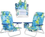 Backpack beach chairs for adults folding heavy duty camping chair with storage pouch cup holder towel rack lightweight adjustable chair for outdoortravel 2pcs tropical foliage.jpg