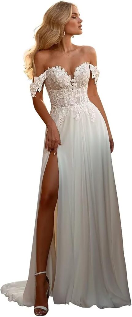 Beach wedding dresses for bride lace appliques tulle luxury bride dress backless lw01.jpg