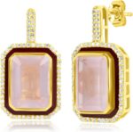 Big gemstone statement dangle earrings with enamel and white sappire accents hypoallergenic 14k gold over sterling silver gemstone earrings by max stone.jpg