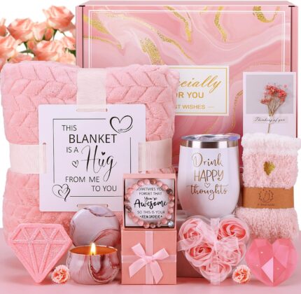 Birthday gifts for women self care gift set pink relaxing spa gifts basket women care package get well soon gifts unique mothers day presents for mom her wife sister grandma thinking of you gifts.jpg