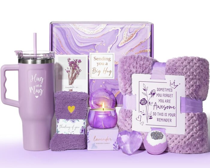 Birthday gifts for women self care gifts get well soon gifts lavender relaxing spa gifts basket care package w flannel blanket 40 oz tumbler mothers day gifts for mom her wife friends sister wife.jpg