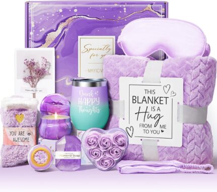Birthday gifts for women self care gifts get well soon gifts lavender relaxing spa gifts basket care package w luxury flannel blanket unique mothers day gifts idea for mom her friend sister wife.jpg
