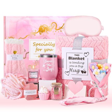 Birthday gifts for women self care gifts get well soon gifts relaxing spa gift box basket with luxury flannel blanket unique mothers day gifts for mom her friend sister wife grandma.jpg